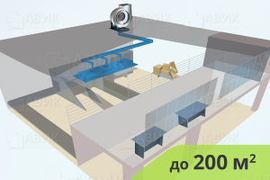 На изображениии Вытяжная система вентиляции для промышленных помещений до 200 м2