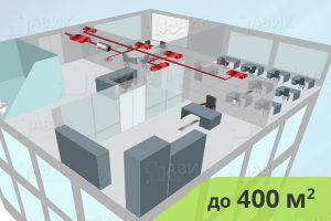 На изображении Приточная система вентиляции для офиса до 400 м2