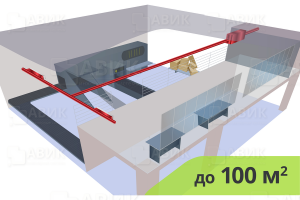 Приточная вентиляция подземного цеха 100 м2