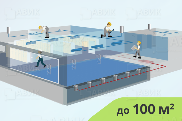 Установка приточно-вытяжной вентиляции в бассейне 100 м2