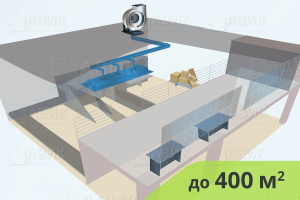 На изображениии Вытяжная система вентиляции для промышленных помещений до 400 м2