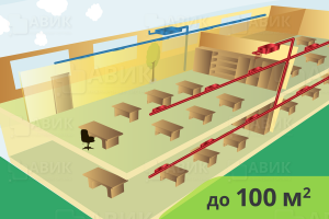 Приточно-вытяжная система вентиляции для образовательных учреждений до 100 м2