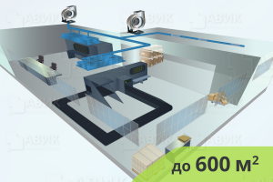 На изображениии Вытяжная система вентиляции для производственных помещений до 600 м2