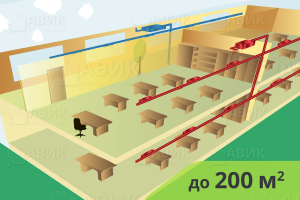 На изображениии Приточно-вытяжная система вентиляции для образовательных учреждений до 200 м2