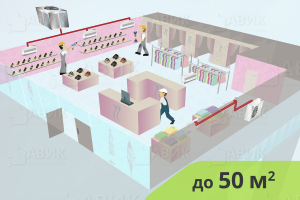 На изображениии Монтаж настенной системы кондиционирования для магазина до 50 м2